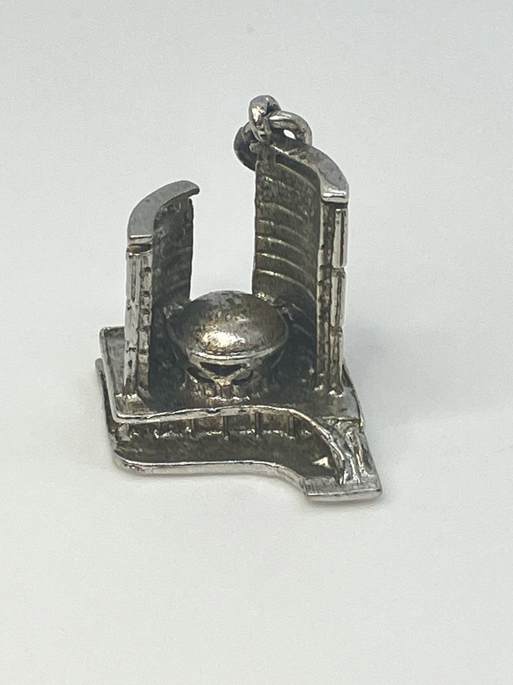 Vtg 925 Sterling Silver Toronto City Hall Souvenir Travel Charm Pendant